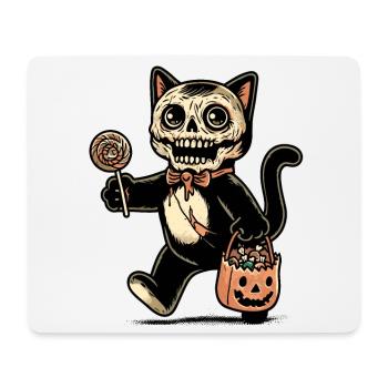 Chat zombie effrayant Trick Or Treat - Tapis de souris (format paysage) - blanc - Devant