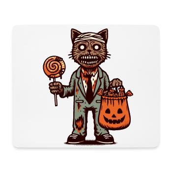 Untote Zombie Katze Süßes Oder Saures Halloween - Mousepad (Querformat) - Weiß - Vorne