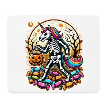 Drôle de squelette de licorne aime les bonbons - Tapis de souris (format paysage) - blanc - Devant