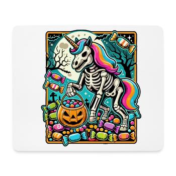 Funny Unicorn Skeleton Loves Candy - Mouse Pad (horizontal) - white - Front