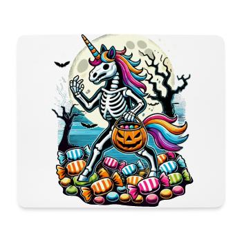 Drôle de licorne squelette mentant bonbons - Tapis de souris (format paysage) - blanc - Devant