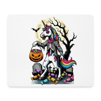 La licorne zombie drôle aime les bonbons - Tapis de souris (format paysage) - blanc - Devant