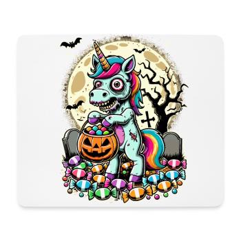 Drôle de licorne zombie aime les bonbons - Tapis de souris (format paysage) - blanc - Devant