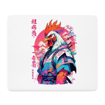 Rooster Yokai Vaporwave Aesthetic Samurai Art - Mouse Pad (horizontal) - white - Front