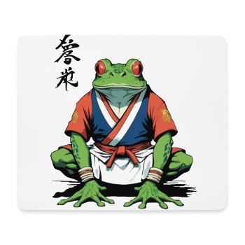 Samurai Frosch & Vintage Ukiyo-e Stil Design - Mousepad (Querformat) - Weiß - Vorne