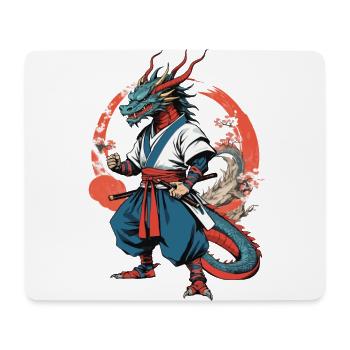 Samouraï Dragon Vintage Ukiyo-e Style Artwork - Tapis de souris (format paysage) - blanc - Devant