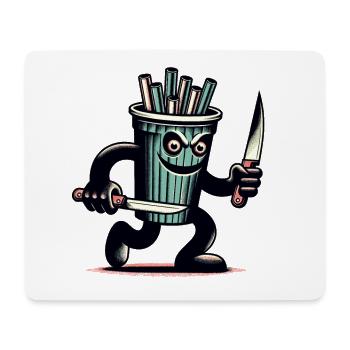 Unheimlicher Psycho Trinkbecher Getränke - Mousepad (Querformat) - Weiß - Vorne