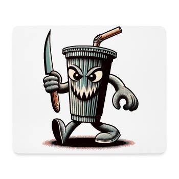 Unheimlicher Psycho Trinkbecher Getränke - Mousepad (Querformat) - Weiß - Vorne