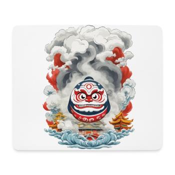 Japanischer Daruma Ästhetik Yokai Vintage - Mousepad (Querformat) - Weiß - Vorne