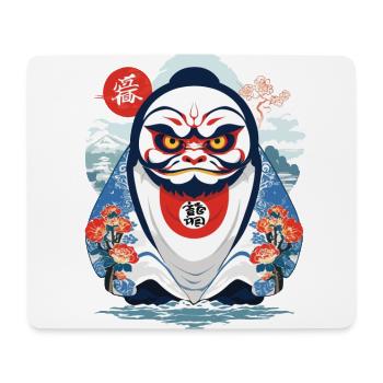 Japanischer Daruma Aesthetic Yokai Vintage - Mousepad (Querformat) - Weiß - Vorne