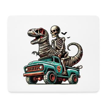 Dinosaur on Monster Truck Motorsport Lover - Mouse Pad (horizontal) - white - Front