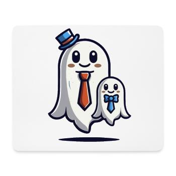 Papa Gespenst Vater Mit Sohn Lustiges Halloween - Mousepad (Querformat) - Weiß - Vorne