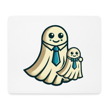 Dad Ghost Father with Child Funny Halloween - Mouse Pad (horizontal) - white - Front