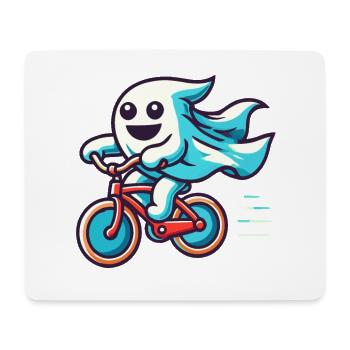 Bicycle Riding Ghost Funny Ghost - Mouse Pad (horizontal) - white - Front