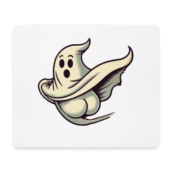 Funny Halloween Ghost Freak Under Sheet - Mouse Pad (horizontal) - white - Front