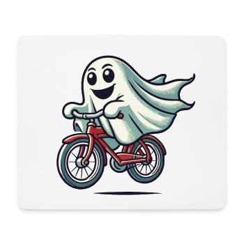 Bicycle Riding Ghost Funny Ghost - Mouse Pad (horizontal) - white - Front