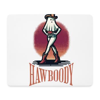 cowboy fille fantôme drôle disant HawBoody - Tapis de souris (format paysage) - blanc - Devant
