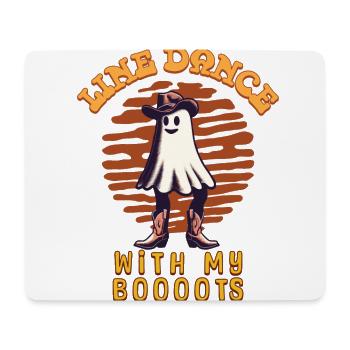 Cowboy With Boots Line Dance Ghost - Mouse Pad (horizontal) - white - Front