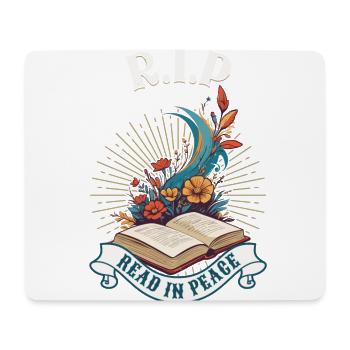 Drôle d’amateur de livres Design Lire en paix - Tapis de souris (format paysage) - blanc - Devant