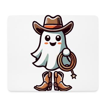 Cowboy Gespenst Lustiges Halloween Design - Mousepad (Querformat) - Weiß - Vorne