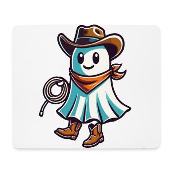 Cowboy Gespenst Lustiges Halloween Design - Mousepad (Querformat) - Weiß - Vorne