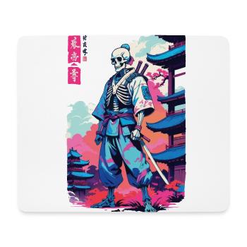 Oni Skeleton Samurai Vaporwave Aesthetic - Mouse Pad (horizontal) - white - Front