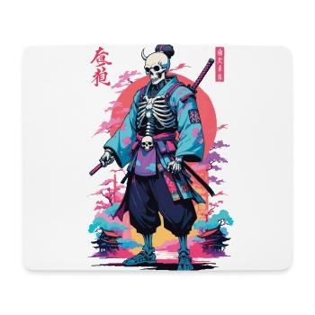 Oni Skeleton Samurai & Vaporwave Aesthetic Design - Mouse Pad (horizontal) - white - Front