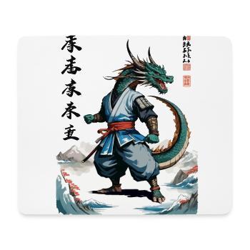 Dragon Samurai Vintage Ukiyo-e Style Japan Art - Mouse Pad (horizontal) - white - Front