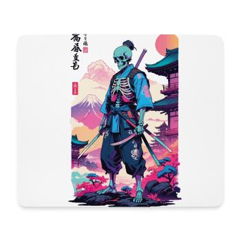 Oni Skeleton Samurai & Vaporwave Aesthetic Design - Mouse Pad (horizontal) - white - Front