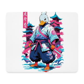 Samurai Ente Aesthetic Vaporwave Stil Japan - Mousepad (Querformat) - Weiß - Vorne