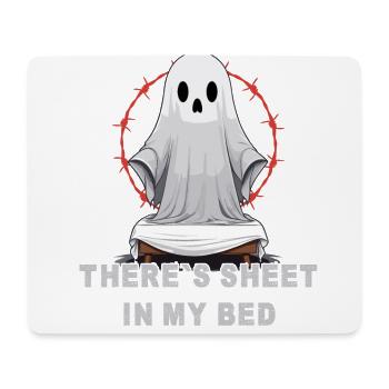 Halloween Ghost Humor in Bed - Mouse Pad (horizontal) - white - Front