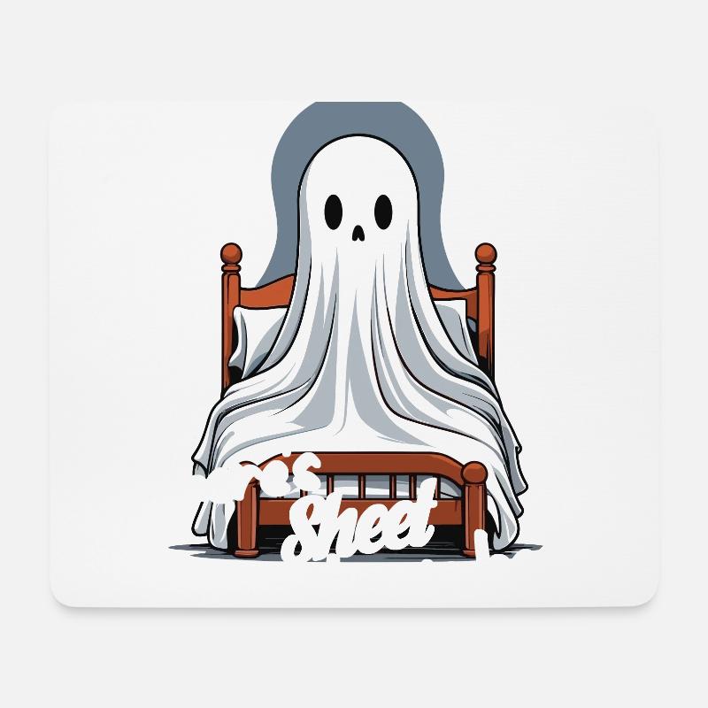 Halloween Sheet Im Bett Lustiger Spruch - Mousepad (Querformat) - Weiß