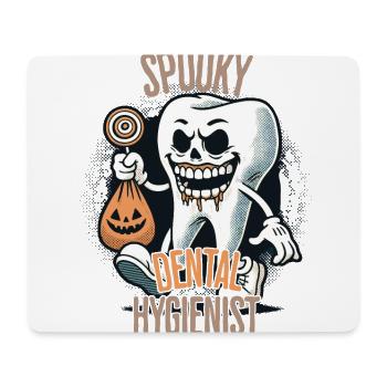 Conception d’Halloween d’hygiéniste dentaire effrayante - Tapis de souris (format paysage) - blanc - Devant