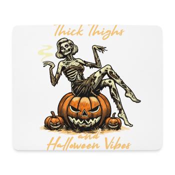 Funny Halloween With Thick Thighs And Halloween - Mouse Pad (horizontal) - white - Front