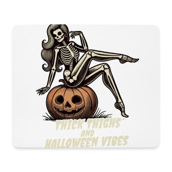 Funny Halloween Thick Thighs Vibes - Mouse Pad (horizontal) - white - Front