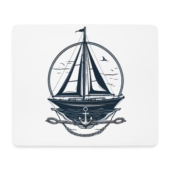 Nautisches Segelboot Motiv Abenteuer - Mousepad (Querformat) - Weiß - Vorne