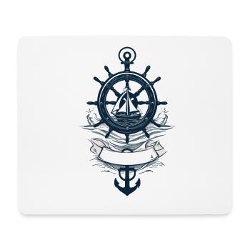Capitaine Volant Ancre Voilier Aventure - Tapis de souris (format paysage) - blanc - Devant