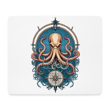 Krake Seeungeheuer Hobby Fischer Seefahrer - Mousepad (Querformat) - Weiß - Vorne