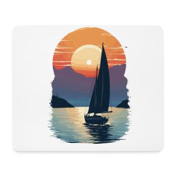 Sunset by the Sea Sailing Adventure - Mouse Pad (horizontal) - white - Front