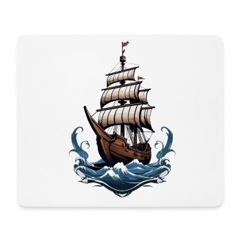 Voilier majestueux en haute mer - Tapis de souris (format paysage) - blanc - Devant