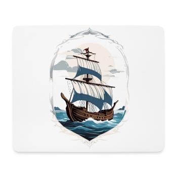 Motif de voilier aventureux - Tapis de souris (format paysage) - blanc - Devant