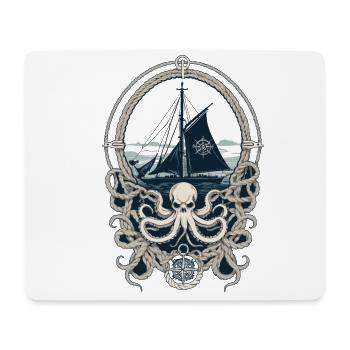 Krake Seeungeheuer Hobby Fischer Seefahrer - Mousepad (Querformat) - Weiß - Vorne