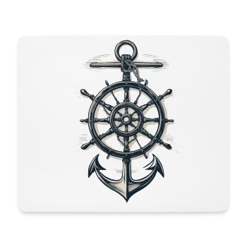 Maritime Compass Anchor Symbol - Mouse Pad (horizontal) - white - Front