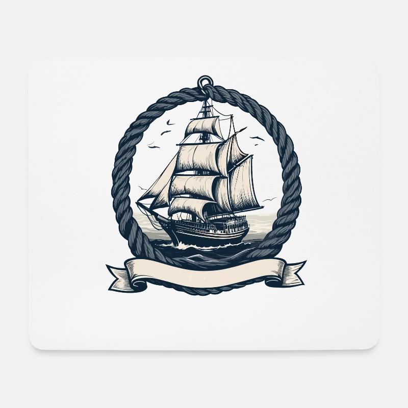 Segelschiff Abenteuer Maritimes Motiv - Mousepad (Querformat) - Weiß