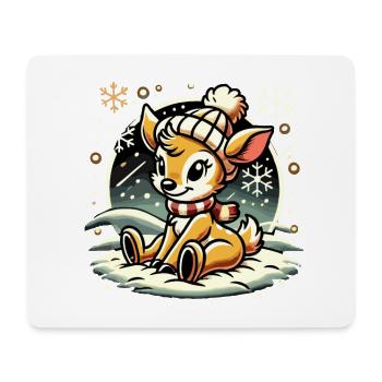 Winterliches Rentier Weihnachten Motiv - Mousepad (Querformat) - Weiß - Vorne
