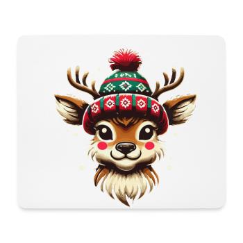 Design de renne de Noël vintage - Tapis de souris (format paysage) - blanc - Devant