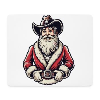 Cowboy Weihnachtsmann Western Flair - Mousepad (Querformat) - Weiß - Vorne