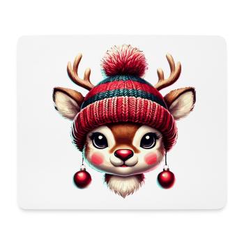Charmant design vintage avec renne - Tapis de souris (format paysage) - blanc - Devant