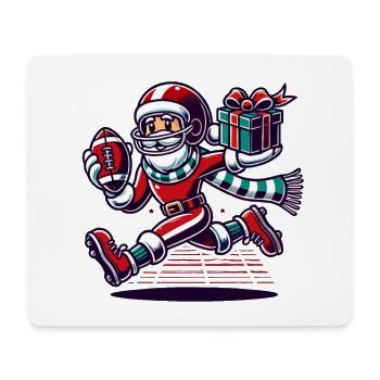 Santa Claus Playing Football With Gift - Mouse Pad (horizontal) - white - Front