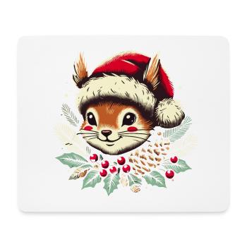 Festliches Weihnachten Eichhörnchen Vintage - Mousepad (Querformat) - Weiß - Vorne